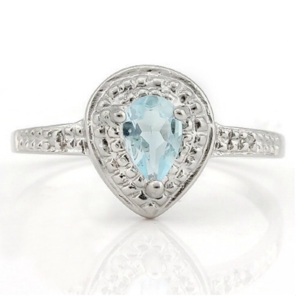 Blue Topaz & Diamond Ring